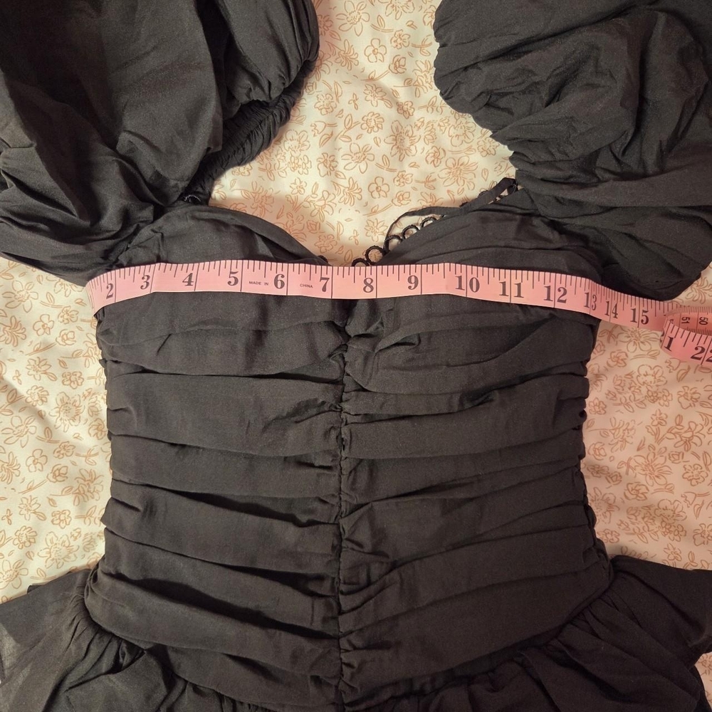 Romantic Goth Coquette A-line Ruffle Mini Dress-- Asian Size XS - Picture 6 of 8